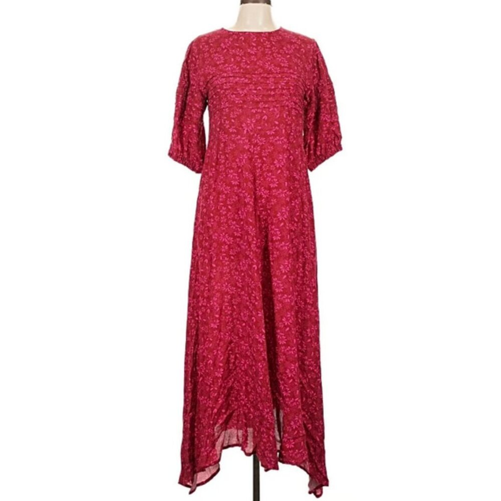 Free People Raspberry Floral Maxi Dress